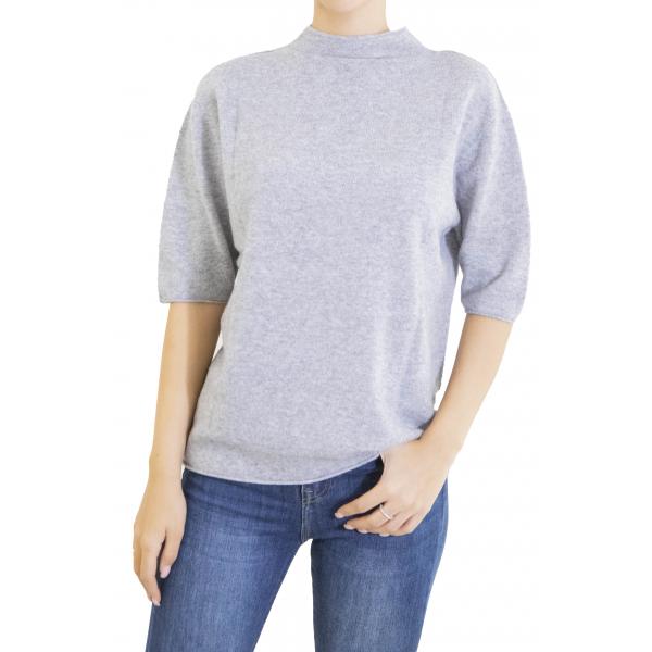 Maglia mezzo collo a maniche 3/4 morbida  misto cashmere 